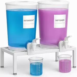 라이프윗 2팩 액체 세탁 세제 디스펜서 누수 방지 스피갓이 포함된 120온스/3.5리터 세탁실 비누 섬유