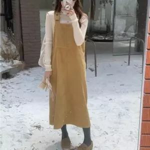 [SBD] 원피스 루즈핏 오버롤 골덴 멜빵 데일리 스커트 치마 캐주얼