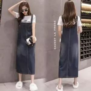 [SBD] 스트랩 여성용 멜빵 원피스 캐주얼 드레스 데님 소재