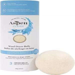 아스펜클린 울 드라이어 볼 100 순수 뉴질랜드 재사용 가능한 천연 섬유 유연제 대안 건조 시간 단축 및