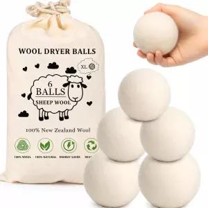 울 드라이어 볼 - 100 뉴질랜드산 건조 시간 단축 세탁물 부드럽게 및 주름 제거 플라스틱 대체품 천연