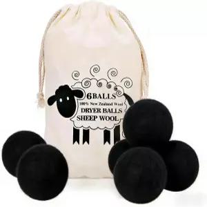 6팩 울 드라이어 볼 세탁 재사용 가능한 정전기 방지 면볼 건조기용 의류 주름을 줄여줍니다 천연 섬유