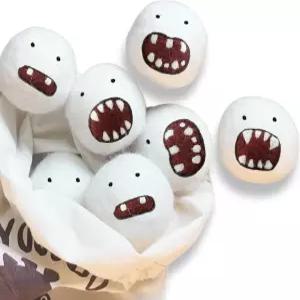 울버디 몬스터 드라이어 볼(6팩) - 귀여운 수제 울 캐릭터 천연 섬유 유연제 가족 및 새 집을 위한 선물