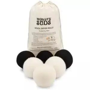 몰리의 수드 울 드라이어 볼 천연 섬유 유연제 저자극성 재사용 가능 무향 건조 시간 단축 대형 혼합 세트