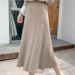 여성 봄스커트 캐주얼 니트 롱스커트 편한 밴딩 치마