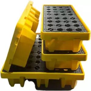 미끄럼 방지 격자가 있는 지게차용 유출 플랫폼 - 창고 안전을 위한 고감도 팔레트 트레이 33.5x33.5x5.5cm