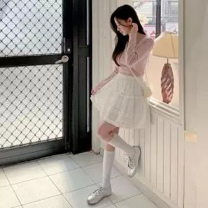 [하프클럽/]여자 귀여운 프릴 티어드 발랄 나들이 스커트