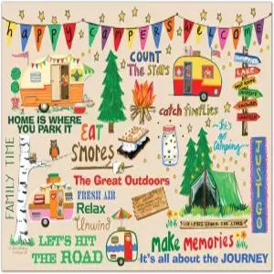 애비 선물 해피 캠핑카 유리 도마 (57831)
