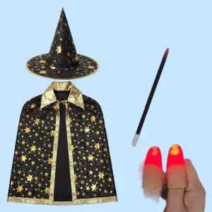 LED 불빛 마술도구 세트 의상세트 손가락불빛 불빛완드 마술사 모자 망토 지팡이 공연 파티 마술용품