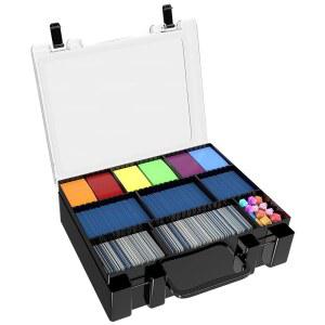 풀케이스 트레이딩 카드 보관함 파니니를 위한 2400개 이상의 스포츠 게임 덱 박스 홀더 정리함 요토 3인치 X4인치 하드 슬리브 프로텍터를 PM TCG 케이스 전용 블랙