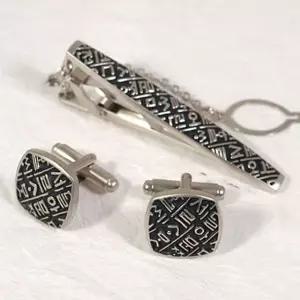 실버넥타이핀 카라빈카 커프스set-훈민정음 책갈피 지갑 반 손거울 커프스 명함 머니클립 남성용 핸드폰줄