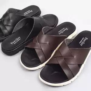 사무실실내화 남성샌들 가죽샌들 스트랩 남자가죽신발