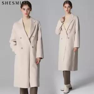 [쉬즈미스][쉬즈미스(SHESMISS)] 울 히든 스냅 버튼 핸드메이드 코트 (택가격498000원