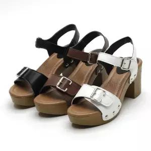 [마이시크]JH파우더 여름 오픈토 가보시 샌들 통굽 힐 8cm