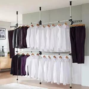 [라일리생활건강] Rly 38밀리미터 4단 스틸 폴행거 의류행거 세탁물