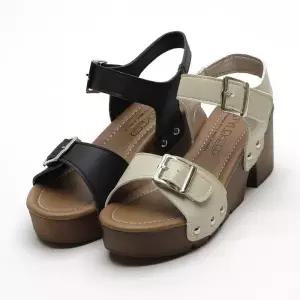 [마이시크]JH우드 여름 오픈토 가보시 샌들 통굽 힐 6.5cm