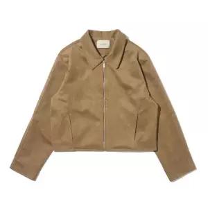 [로아드로아]미니멀 크롭 스웨이드 자켓 (카멜)