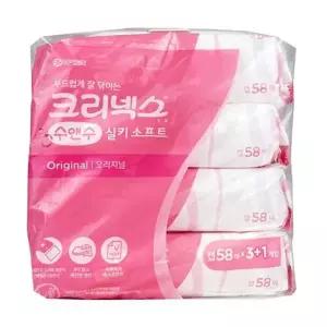 크리넥스 OOJ010F6 물티슈 화장지 4입 휴지 화장 물티슈 청소포 티슈 휴지 물티슈
