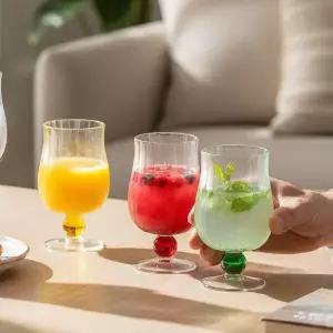 [더플루스]홀린 글로우볼 내열유리 고블렛잔 350ml 4P SET