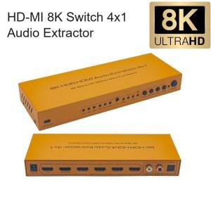HDMI 호환 2.1 스위처 4x1 ARC 오디오 추출기 7.1 5.1 플스호환 HDTV용 스위치 HDR10+ VRR ALLM 4K@120Hz 8