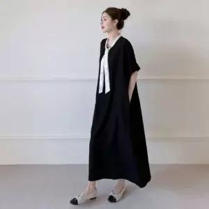 [하프클럽/옷자락]여자 휴양지 바캉스 시원한 린넨 반팔 롱 원피스