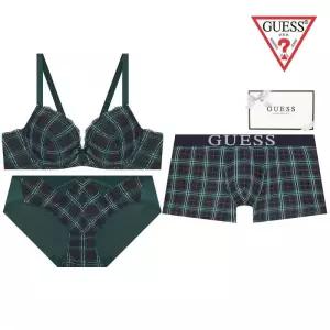 [백화점 정품] 25FW 게스 언더웨어 [선물포장쇼핑백] 홀리데이 체크 커플속옷세트 GDWBRB11GDWBPB11GDMDRB1