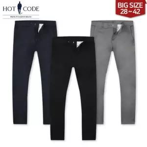 [핫코드]남자 슬랙스 스판 일자 빅사이즈 3컬러, HC3062