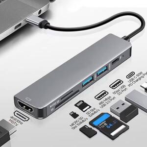 6포트 USB C 허브 - 4K HDMI 호환 SD TF 카드 리더기 3.0 2.0  macbook 호환 ipad 호환 samsung 호환용 충