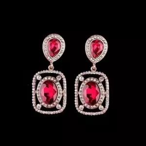 큐빅 엔틱 방한모모자 겨울모자 귀걸이-레드OC 보석 엔틱귀걸이 드롭귀걸이