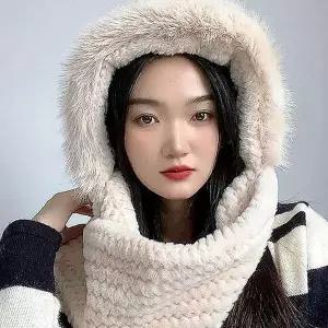 [JHQS89ZK_4B]머플러 후드 베이지 후드머플러 (27030837)