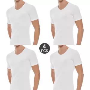 [제임스딘]남성 반팔런닝 메리야스 흰런닝 순면 백색 후라이스 기본 티셔츠 런닝 4매