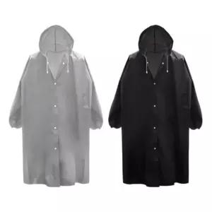 남녀공용 성인 우비 등산 여행 방수 단추형 레인코트
