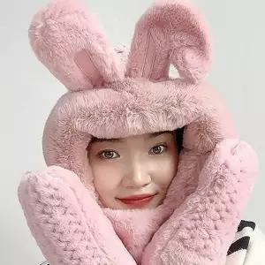 [JHQS89ZD_4B]후드 머플러 일체형 큐트레빗 후드머플러 (27030790)