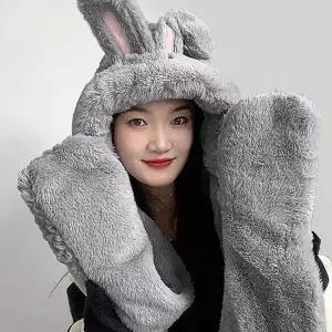 [JHQS89ZE_4B]그레이 머플러 일체형 후드숄머플러 (27030797)