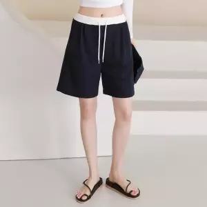 [유야]여성 국산 배색 골지 4부 5부 밴딩 반바지 -FPN0561- 여름