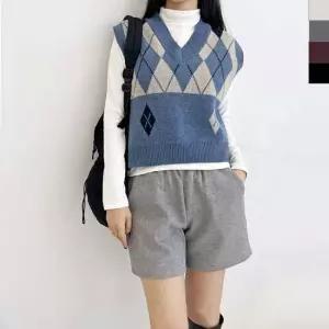 KYI 80135 여자 포근 골덴 코듀로이 밴딩 반바지 기모