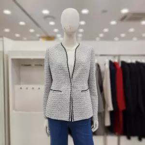 여성 정장 24신상 노카라 트위드 A라인 자켓 간절기 JEU3WJK0140 US1241981