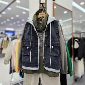 [스테파니]후드배색청조끼/A25DM5101_JK