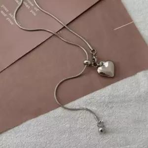 하트 실루엣 슬라이드 목걸이 볼체인 네크리스 러블리 무드 레이어드 추천