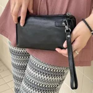 [패션] 고급 소가죽 핸들 스트랩 미니 클러치백