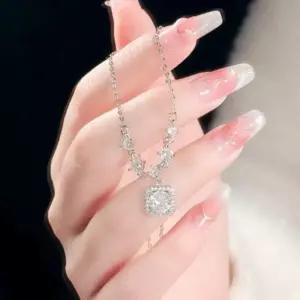 네크리스 목걸이 심플 원픽 드롭 리본 큐빅 데일리 주얼리 적인 포인트