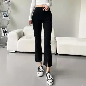 [신세계라이브쇼핑][옷자락] 여자 봄신상 사계절 핀턱 앞트임 스판 부츠컷 팬츠