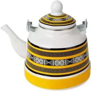 에나멜 끓는 주전자 1.7L 스트라이프 고대 시계 냄비 대용량 조리기 도자기 (색상 A 크기 (A)