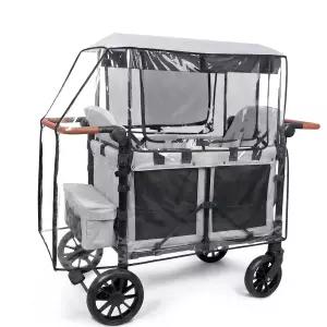 트롤리 카트용 투명 유모차 레인 커버 모기장이 달린 왜건 원더폴드 W4 오리지널 방수 피크닉 캠핑