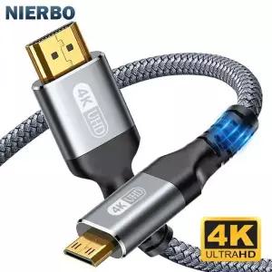 Y젠더 Y잭 이어폰 마이크 헤드셋 NIERBO HDTV 태블릿 카메라용 미니 HDMI to 케이블 고속 편조 호환 양방향