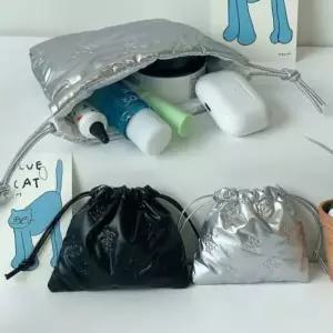 리본누빔스트링파우치 화장품 멀티 복조리 여행 트레블 여행