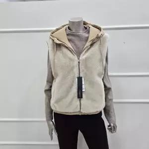 [미니멈]MZJFV0610BE 페이크 우븐배색 후드 베스트