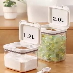 대용량 세제 수납함 캡슐 보관함 가루 밀폐 용기 스푼 포함 세탁실 정리함 주방 다용도