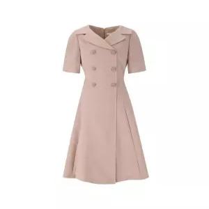 [숲][숲] 버튼 칼라 반팔 원피스 (OZ4OPQ5)