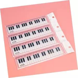 피아노 건반 자 음악 학습 문구용품 핑크 투명 플라스틱 측정도구 학생 어린이 교육용 스쿨 오피스